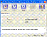 Pocket Excel Password Recovery 1.0a Screenshot